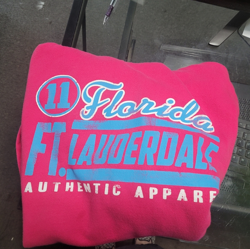 PINK and Blue Florida Sweatshirt XL